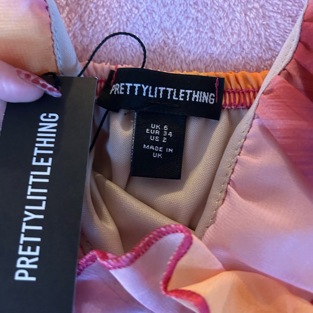PrettyLittleThing Multicolor Ruffle Mini Dress - Picture 2 of 2